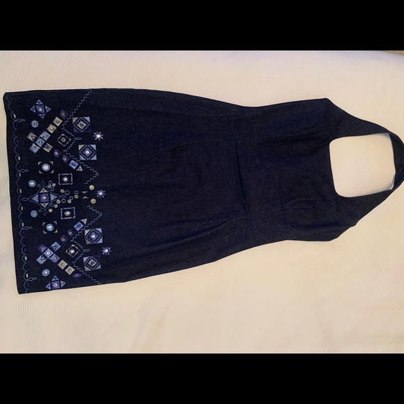 Great denim beaded halter dress! - Picture 5 of 5